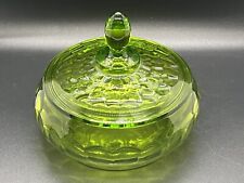 Vintage Viking Glass Green Georgian Lidded Candy Dish picture
