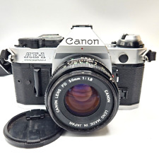 Canon AE-1 Program 35mm SLR Film Camera with 50mm Lens Kit, Tested and Working picture