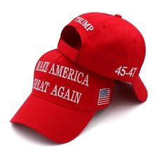 2 HAT LOT- President Donald Trump 45-47 2024 Make America Great Again MAGA Red picture