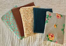 10 yds. Vintage Fabric Lot of 5 Calico’s, Polka Dots, Stripes, Cotton, Seersucke picture