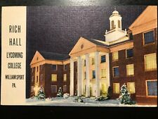 Vintage Postcard 1955 Rich Hall Dormitory Lycoming College Williamsport PA picture