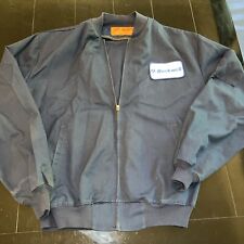Vtg 50’s Retro Swingster Rockwell Automation Zip Up Jacket Large Blue Canvas picture