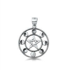 Moon Phase Pendant Moon talisman amulet Sterling Silver 925 Pentagram pendant picture