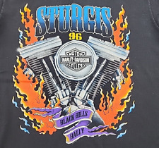 Vtg Harley Davidson 1996 Black Hills Rally Sturgis Single Stitch T Shirt - L picture