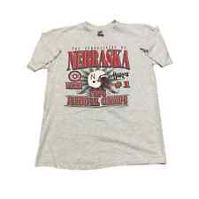 Vintage Midwest Embroidery Nebraska Huskers T-shirt Adult Size L Gray picture