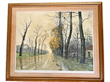French Henri JOURDAIN (1864-1931) Autumn Route en Automne Hand Color Etching 29