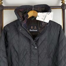 NEW $250 BARBOUR Womens Size Large (12) Jacket Black Quilted Millfire Insulated picture