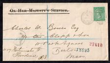 Bermuda 1894 RARE SG 11 1sh on Registered Cover & OHMS Crossed Out CV L600 picture