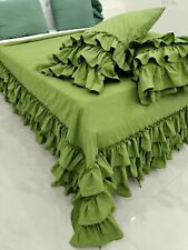 French look linen Ruffled DUVET COVER Set | Washed bed linen Set | Boho bedding picture