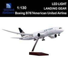 1/130 United Airlines Boeing B787 Replica Airplane Plane Model Toy LED Lights picture