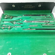 Lietz Model 1969 Dividers Drafting Tools Set With Leather Storage Case Germany picture