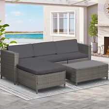 5 Pcs Rattan Wicker Sofa Set Outdoor Patio Garden Furniture w/ Gray Cushion picture