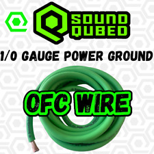 Soundqubed 1/0 Gauge OFC Power Ground Wire 0 gauge audio wire GREEN 25FT - 50FT picture