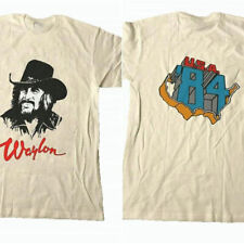 Waylon Jennings 84 Tour Music *2side T-Shirt Funny White Vintage Gift Men Women picture