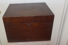 LARGE ANTIQUE   CIGAR HUMIDOR BOX, WOOD CASE, FULLY LINED INTERIOR picture