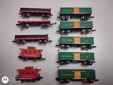 N Scale Train Lot Of 10 Old Time Central Pacific RR Boxcars & Flat Cars Cabo💫T5 picture