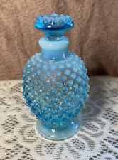 Vintage Fenton Blue Opalescent Hobnail Perfume Bottle W/ Stopper #2 picture