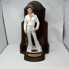 RARE MCCORMICK ELVIS PRESLEY MEMORIES DECANTER ON WOOD STAND w/ LIGHT & MUSIC picture