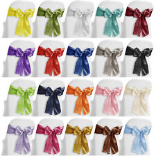 10 Satin Wedding Chair Cover Bow - Sashes - Ribbon Tie Back Sash - Many Colors picture