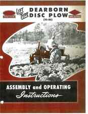 Ford Dearborn 3pt Hitch Tractor 10-80 Lift Type Disc Plow Owners Manual 8n 2n 9n picture