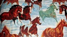 Wild Wings Free Reign Packed Horses cotton fabric fat quarter FQ -  picture