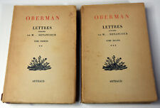 Vintage 1947 French Books Oberman Lettres Senancour 2 Volumes  picture
