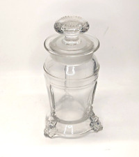 Antique Hobbs Brockunier Apothecary Jar w/Lid circa 1876 EAPG Viking Old Man picture