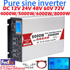 6000W 8000W Pure Sine Wave Inverter Power Converter 12V 24V 48V 60V 72V to 110V picture