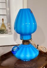 Fenton Blue Plated Overlay Courting Lamp - Rare - Circa 1962- Less than 50 Made  picture