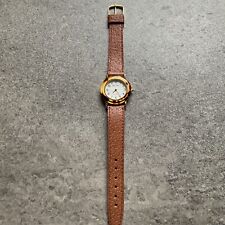 Beautiful Becora Womens Watch 25mm Gold Tone Case W/Brown Leather Band Bin S picture