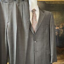 VTG Evan Picone 44L 36 x 34 2Pc Dark Brown Glen Check 100% Wool 2Btn Suit picture