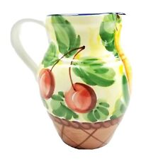 The Cellar Made for Macy's Italian Handpainted Fruit Pottery Pitcher  picture