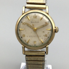 Vtg Bulova Self Winding Watch Men Gold Plated 31mm 1963 Stretch Band Automatic picture