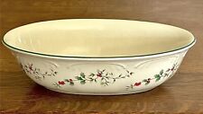 Pfaltzgraff Winterberry Oval Vegetable Bowl 10 1/4” Stoneware Holly Berries EUC picture