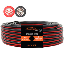 18 Gauge 50 Feet Red Black Zip Cable 2 Conductor Speaker Wire Car Stereo Theater picture