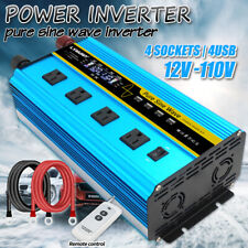 3000W 6000W Pure Sine Wave Power Inverter DC 12V to AC 120V Converter 4USB Camp picture