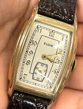 Vintage Elgin 1930s Gold Plated Art Deco Doctors Watch WORKS picture