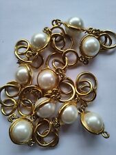 Awesome Vintage Faux Pearl And Gold Chrome Belt And Or Necklace Combo 35