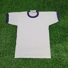 Vintage 70s Classic Ringer Shirt Teens M-Short 15x23 (XL) Single-Stitch Trim USA picture