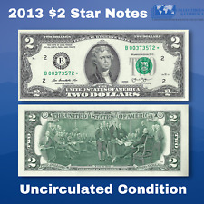 ✯One 2013 $2 DOLLAR BILL Star Replacement Notes, B*(New York), Scarce, UNC picture