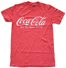 Coca Cola Logo The Real Thing Men's Red Heather T-Shirt New picture
