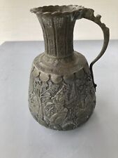 old antique Persian or middle east large tinned copper jug *flaws* picture