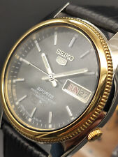 Vintage Seiko 5 Automatic Men's Wrist Watch Day Date 21 jewels Japanese picture