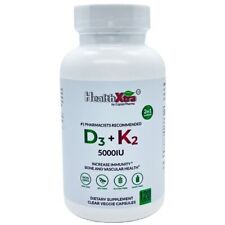 HealthXtra Vitamin D3+K2 Joint Support-Men & Women-5000IU-120 Capsules(4 Months) picture