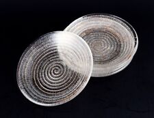 Murano, Italy, set of four small plates in clear glass with gold decoration. picture