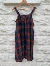 Vintage 1970’s Plaid Wool Jumper Shift Dress Women’s Red Casual Midi picture