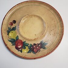Vintage Robinhood Ware Wooden  Chip Dish 12 Inches round Fruit Design picture