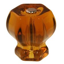 4 Vintage Antique Style Depression Glass Cabinet Knobs Amber Honey Victorian   picture