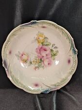 ANTIQUE PORCELAIN FLORAL BOWL 10” MADE IN GERMANY BEAUTIFUL 🌺 💐 picture