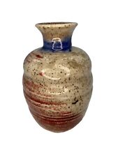 Studio ART POTTERY Hand Thrown Vase Planter Glazed Signed Earthtones picture